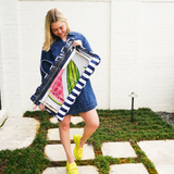Striped Scroll Bar Project Bag